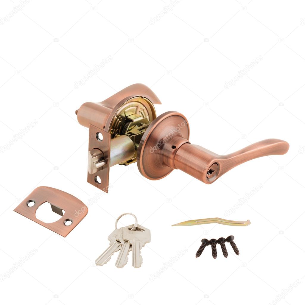 Door Knob assembly on White Background