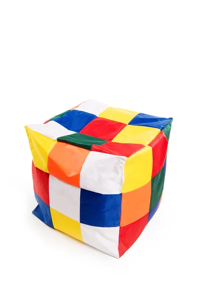 Nice and soft beanbag chair in shape of cube — Stock Photo, Image