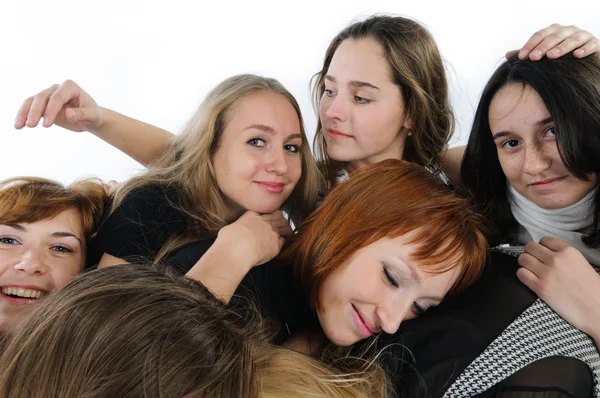 Семь молодых женщин — стоковое фото