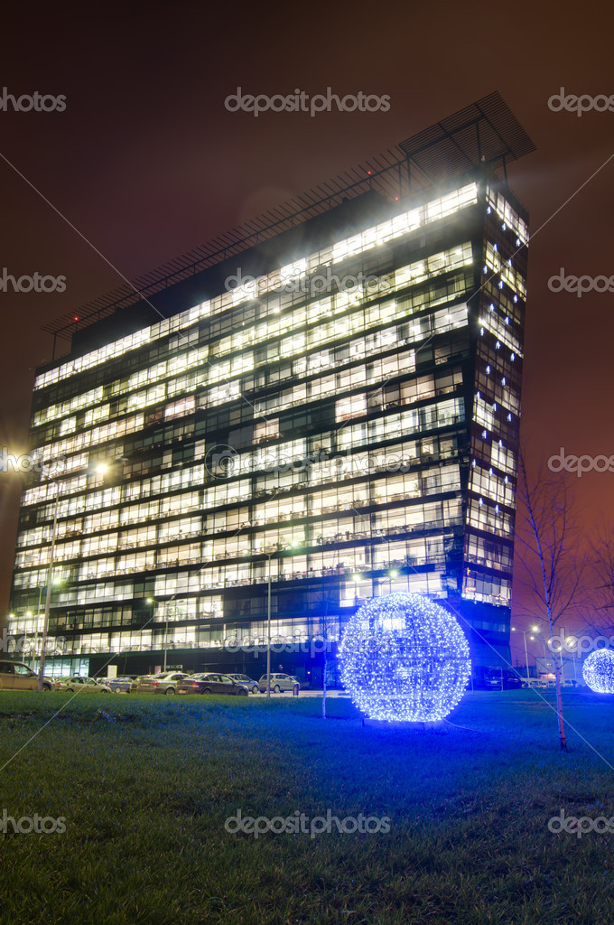Commercial office buildings exterior - Night view — Stock Photo