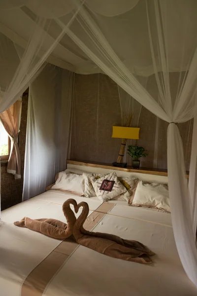 Bed with canopy — Stok fotoğraf