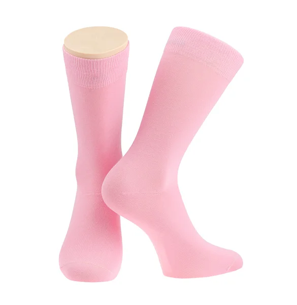 Rosa Socken über weiß — Stockfoto