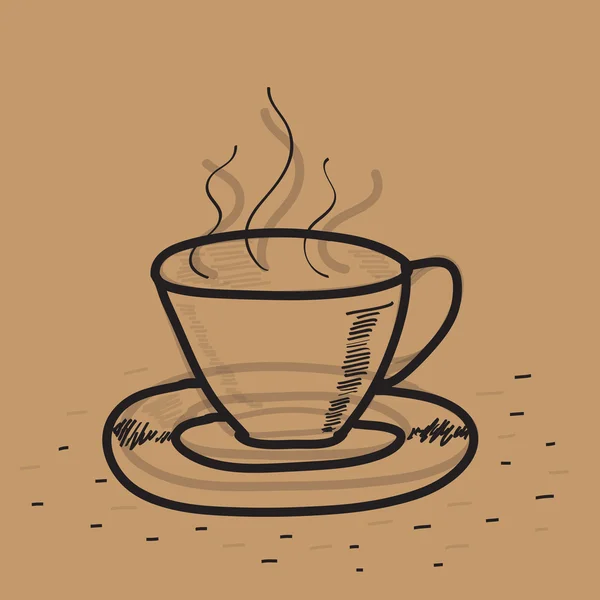 커피 스케치의 컵 — 스톡 벡터