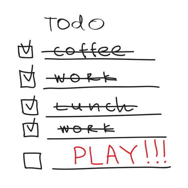 ToDo List - tempo para jogar — Vetor de Stock