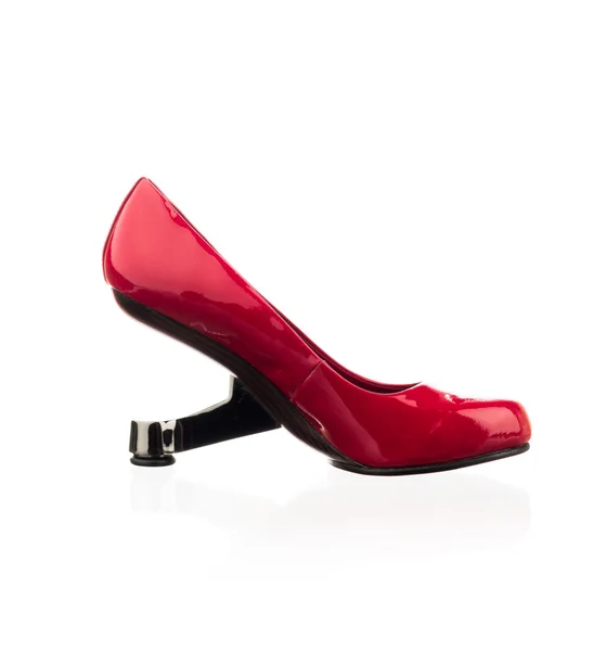 Módní červená ženy boty — Stock fotografie