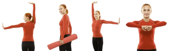 Ung attraktiv kvinna gör fitness yoga — Stockfoto