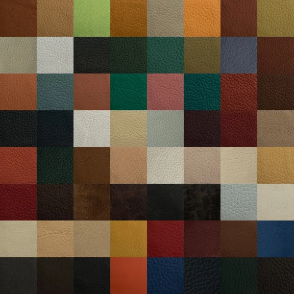 Leather chart with many color samples — Stock Photo, Image