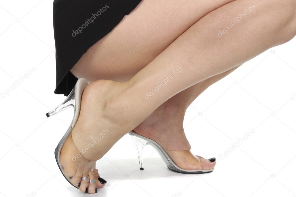 Woman legs wearing high heels