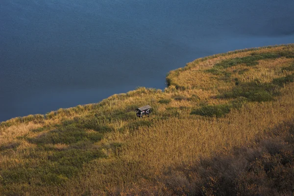 Air scape from balloon, view of countryside — Stock Photo, Image