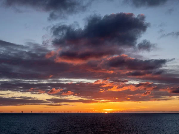 Západ Slunce Pobřeží Sussexu Peacehavenu — Stock fotografie