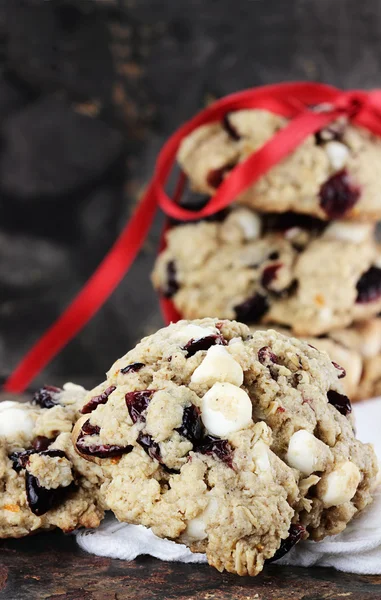 White Chocolate Chip and Cranberry Cookies — Stock Photo, Image
