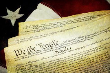 bizim bayrak Amerikan Anayasası dokulu