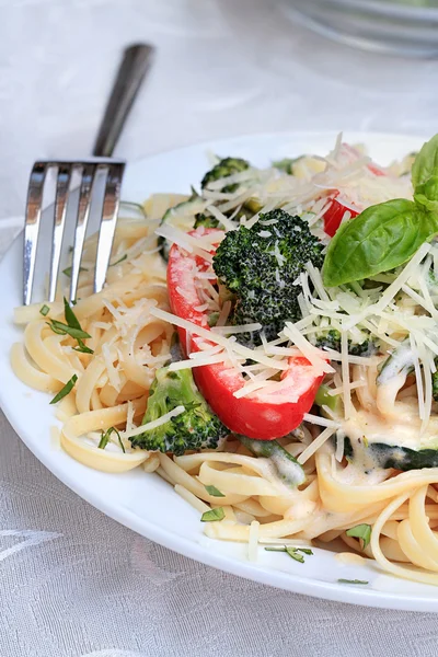 Healthy Pasta Primavera — Stock Photo, Image