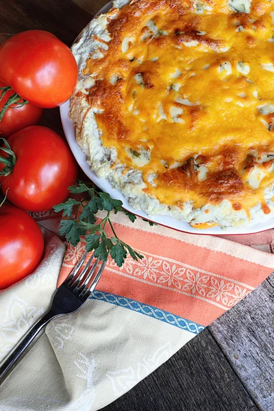신선한 토마토와 토마토 파이 — 스톡 사진
