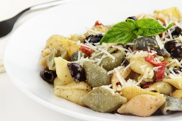 Preparado Conchiglie Salada de massas — Fotografia de Stock