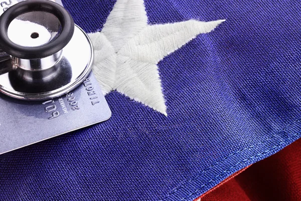 Stethoscope and American Flag — Stock Photo, Image