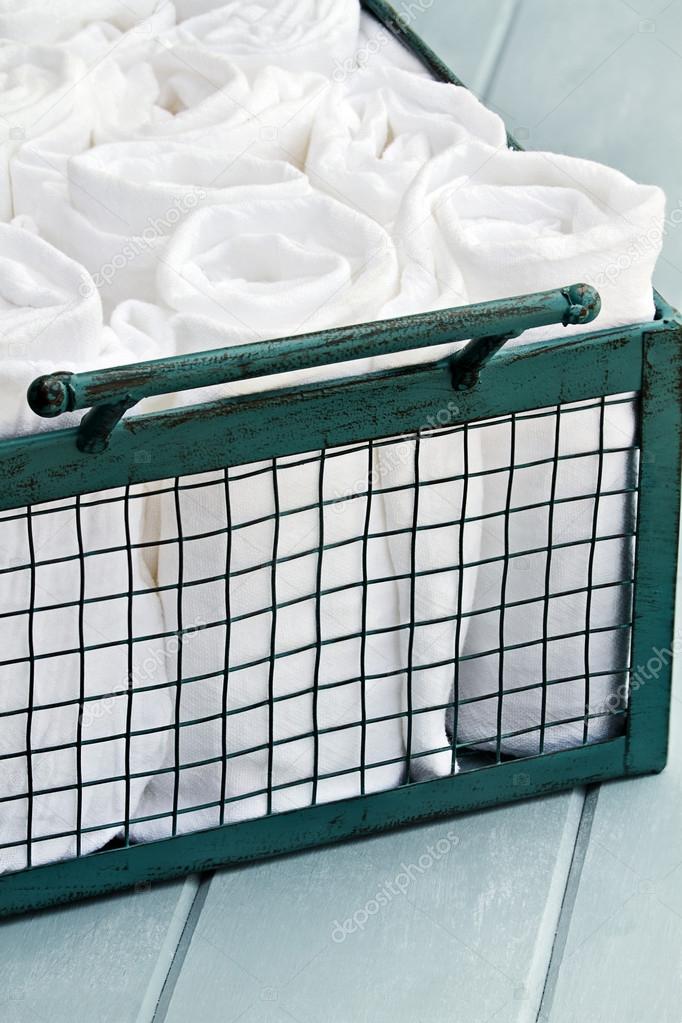Basket of Cleaning Rags