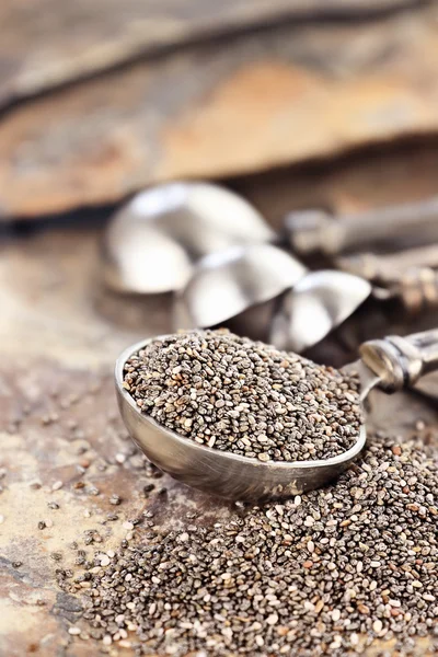 Esslöffel Chia-Samen — Stockfoto