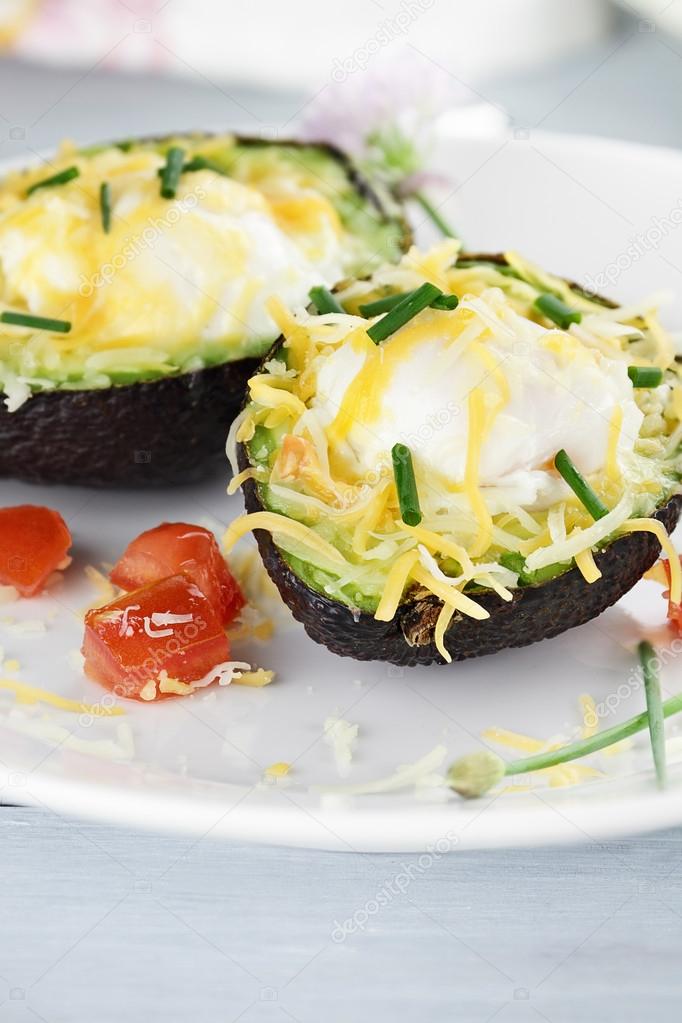 Eggs Baked in Avocado with Cheese