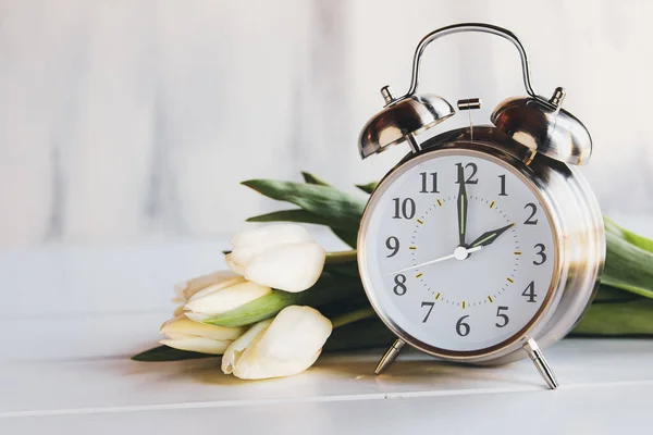 Daylight Savings Time Concept Set Your Clocks Image Alarm Clock — Stockfoto