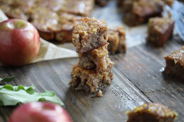 Gluten Free Almond Walnut Cake Sweet Syrup Topping Made Almond — Stock Photo, Image