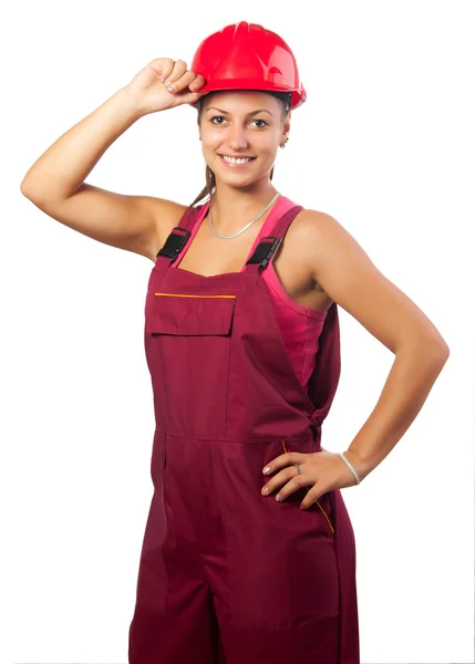 Happy female construction worker — Stock Photo, Image