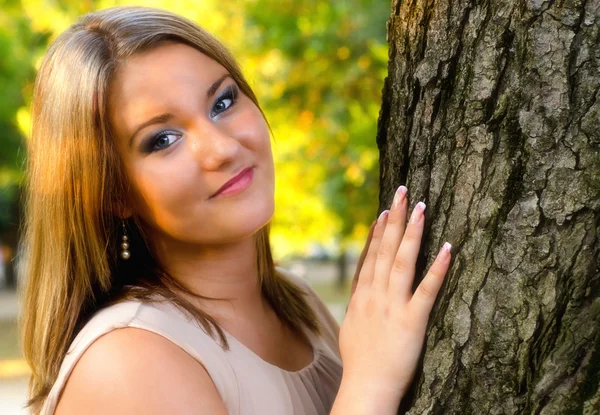 Portrait of beautiful chubby girl — Stock Photo, Image