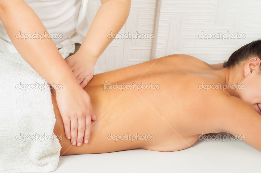 Young women getting back massage