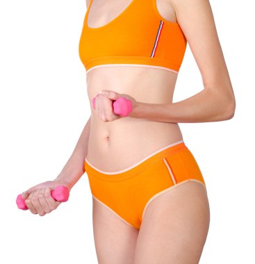 ince kadın egzersiz halter ile uyum