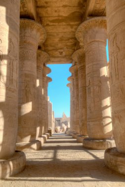 Colonnade of the Ramesseum in Luxor, Egypt clipart
