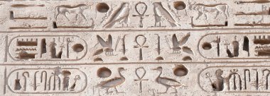 Hieroglyph writing in Medinet Habu, Luxor clipart