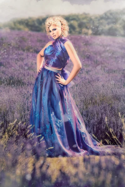 Fairy-tale lavender woman — Stock Photo, Image