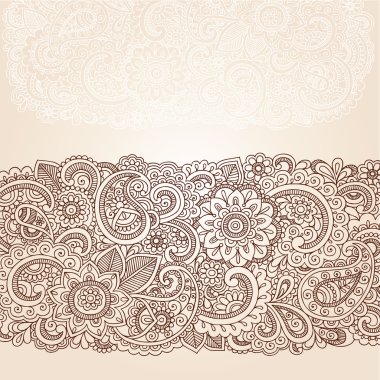 Henna Mehndi Doodles Abstract Floral Paisley Design Elements