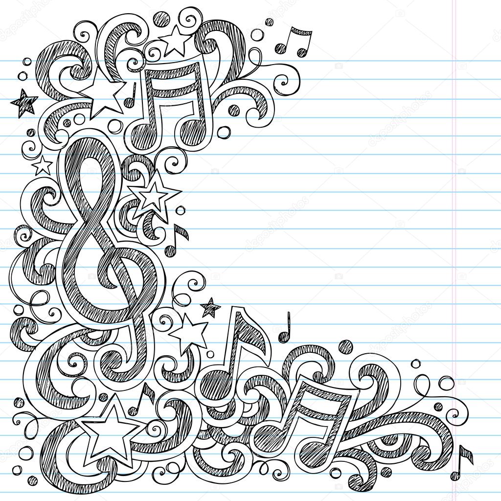 I Love Music Back to School Sketchy Notebook Doodles