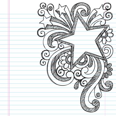 Star Frame Border Back to School Sketchy Notebook Doodles clipart