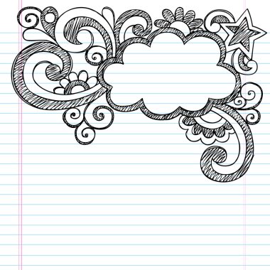 Cloud Frame Border Back to School Sketchy Notebook Doodles clipart