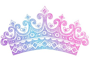 Hand-Drawn Sketchy Royalty Princess Tiara Crown clipart