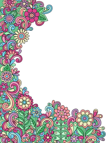 Henna Doodles y flores abstractas dibujadas a mano — Vector de stock