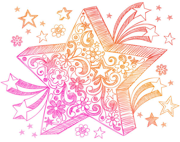 Hand-Drawn Sketchy Notebook Doodle Star