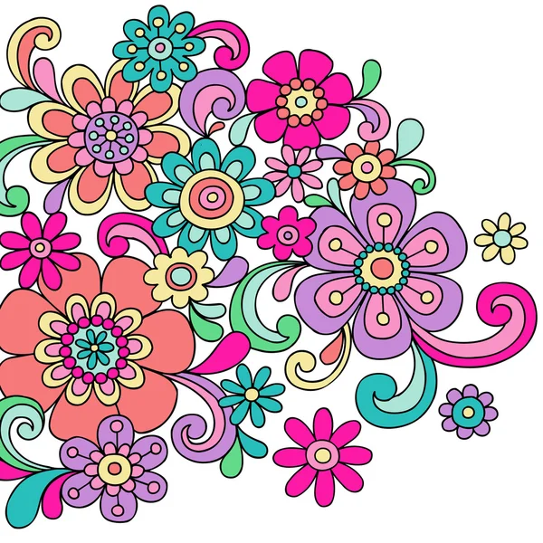 Paisley handgetekende doodles — Stockvector