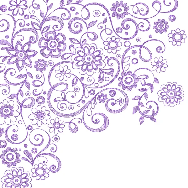 Handgetekende paisley henna stijl schetsmatig doodles — Stockvector