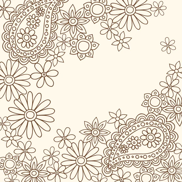 Handritade groovy doodle psykedeliska blommor — Stock vektor