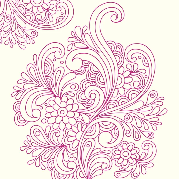 Henna Paisley Doodles abstracta dibujada a mano — Archivo Imágenes Vectoriales