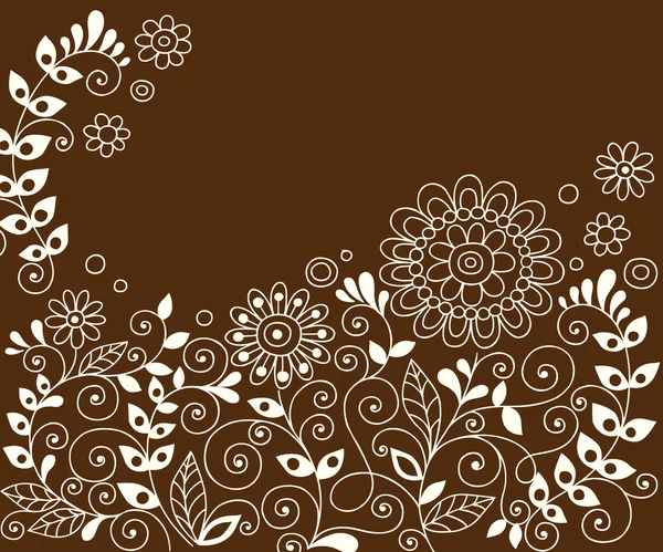 Cute henna on brown — Stock Vector