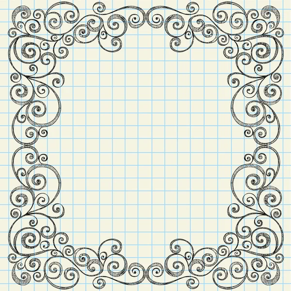 Sketchy Notebook Doodle Frame — Stock Vector