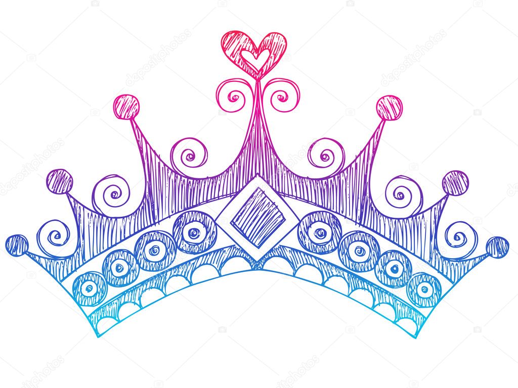 Hand-Drawn Sketchy Royalty Princess Tiara Crown