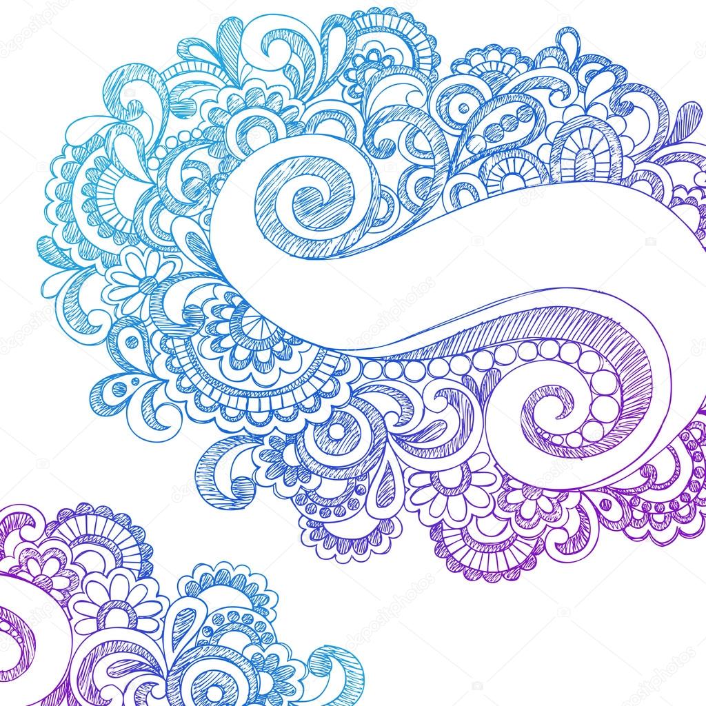 Disegnati a mano astratto paisley doodles abbozzato vettoriale illustrazione — Vettoriali di blue67