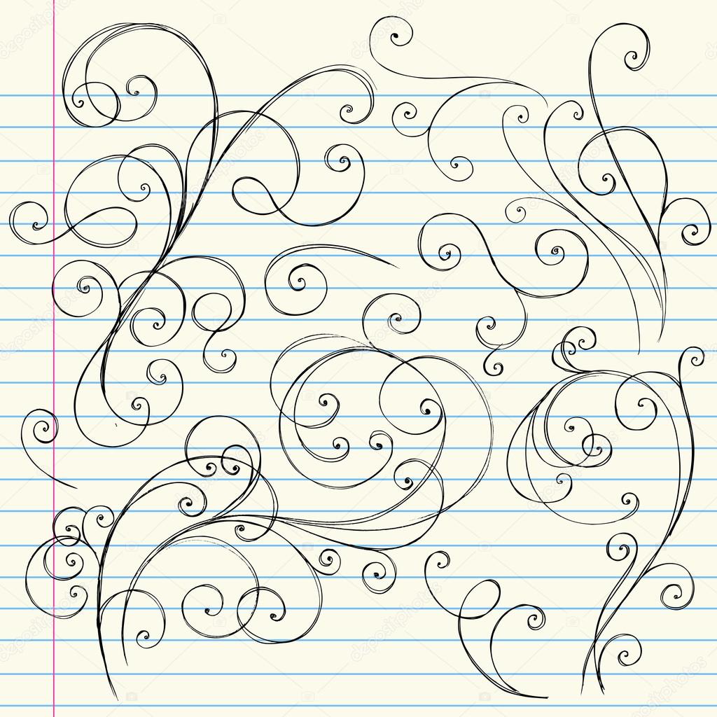Sketchy Notebook Doodle Swirls