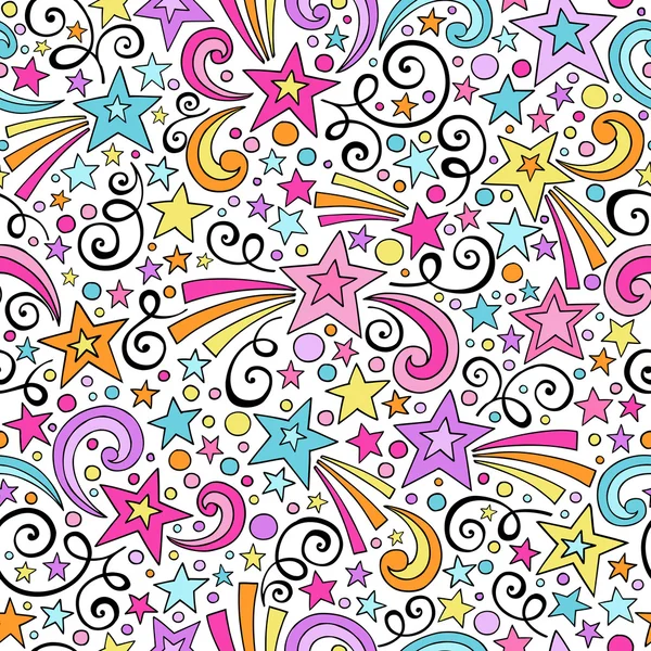 Stjärnor i seamless mönster notebook doodles vektor bakgrund Royaltyfria Stockvektorer