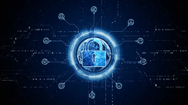 Hud Padlock Icono Seguridad Cibernética Protección Red Datos Digital Tecnología — Foto de Stock
